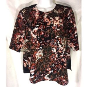 WAYF Blouse Size S Paisley Print Key Hole Back